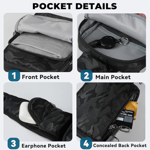 Image of Sling Bag, Crossbody Bag with Zipper Lock, RFID & Water Resistant for Women and Men Small Chest Bag for Travel Casual
