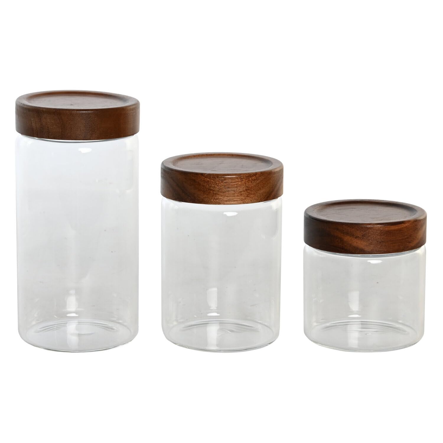 Rangement cristal set 3 boîtes hermétiques en verre transparent