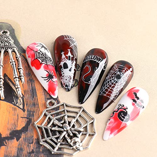 Day Of The Dead Nail Stickers Halloween Nail Art Decals Skull Black Cat Ghost Stickers For Halloween Party Decorations 3D Self Adhesive Nail Sticker Glow In The Dark Supplies #TOP2