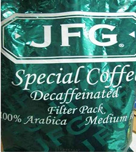 JFG 100% Arábica Mezcla especial de café descafeinado de tostado medio, 2 onzas - 70 por caja.