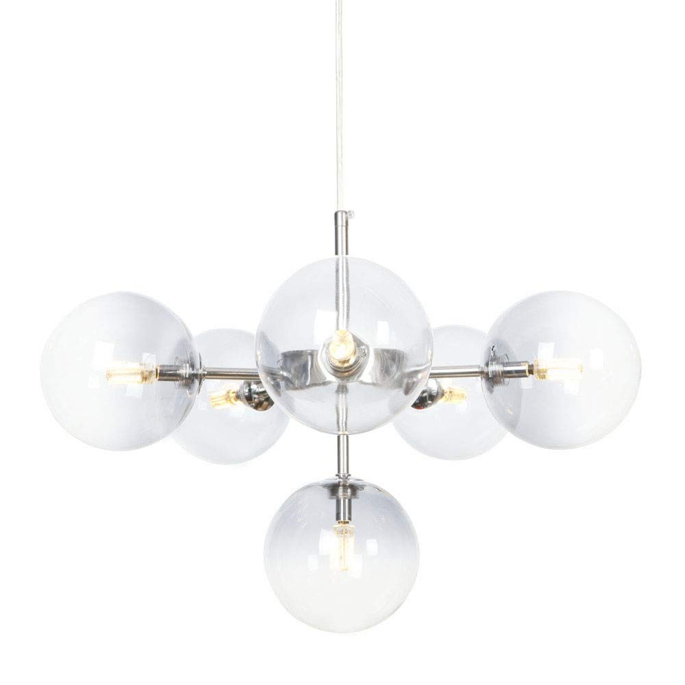 Plafond îlot de cuisine lumière suspendue chrome anti reflets