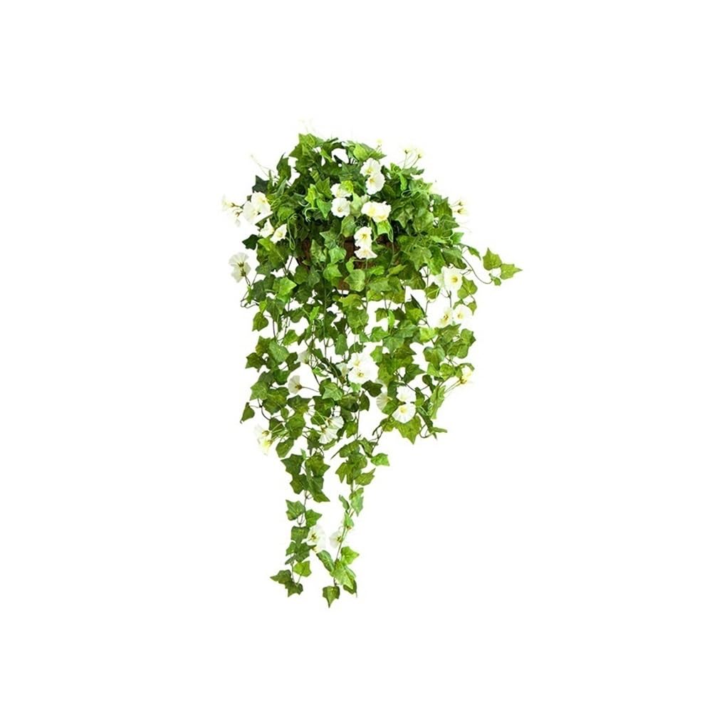 Kx9Lb8d Faux floor plant Artificial Hanging Plants Fake Potted Greenery Faux for Office Living Room Bathroom Indoor Outdoor(White)