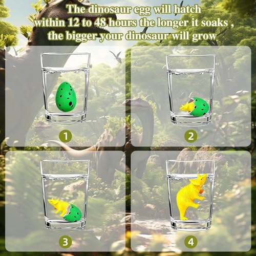 Image of 10PCS Dinosaur Egg Toys, 2x3 cm Cracked Dinosaur Egg Decorations Set of 10, Multicolour Dino Eggs for Educational Play and Birthday Gifts, Includes Rainbow, Solid, Cracked White and Black Varieties