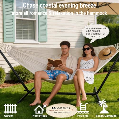 Image of All-Natural Hammock(30% Linen 70% Tencel) Off‑White | Breathable, cooling and skin‑friendly, ideal for indoor, outdoor, garden and patio use.