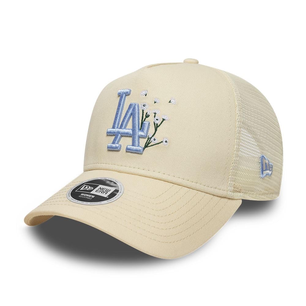 New Era LA Dodgers Cap Womens Trucker Floral Cream