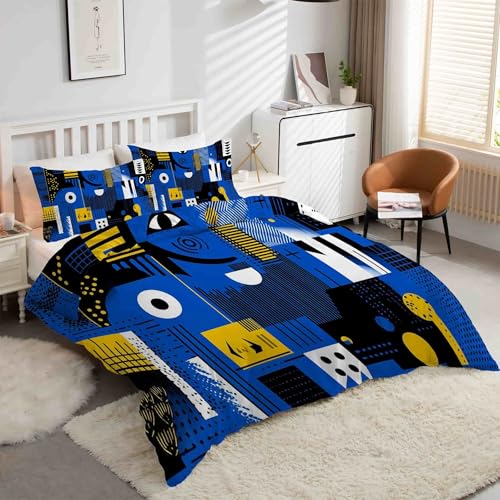 Housse de couette 240 x 260 cm douce parure lit microfibre zip