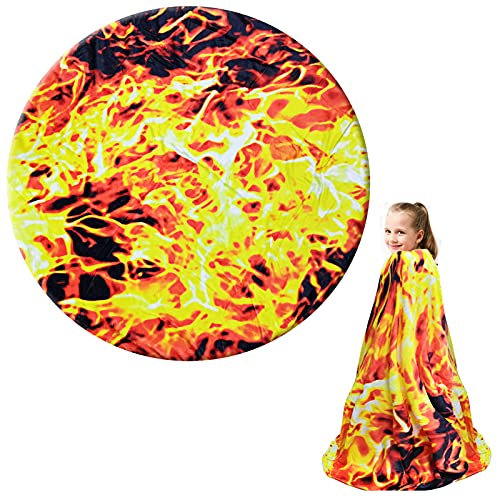HahaGo Decke Burrito Flamme Decken Wrap Strandtuch Teppich Picknick Soft & Plüsch Mantel für Schlafzimmer Sofa Outdoor Vier Jahreszeiten (150cm/60in)(Flame Style) Cover