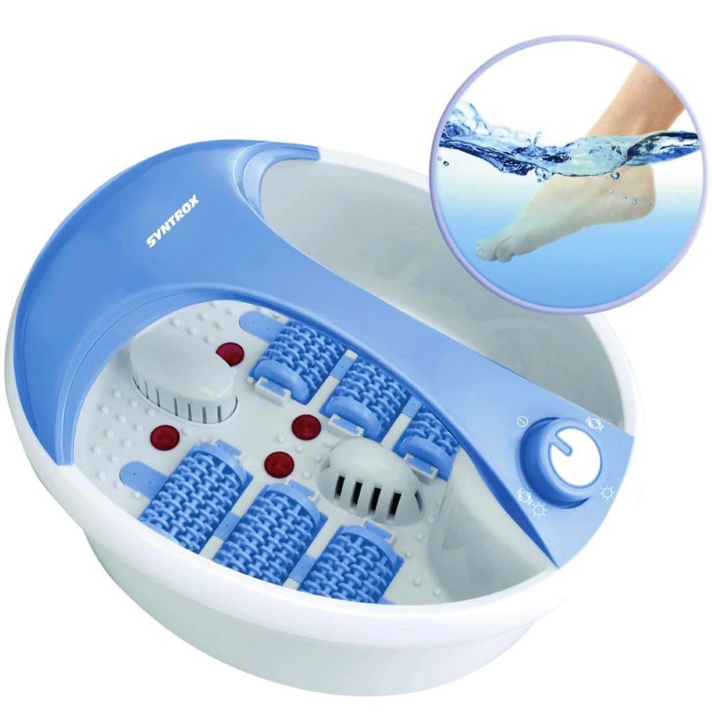 Syntrox Germany 4 in 1 Fußsprudelbad Relaxo, Wellnes-Fußsprudelbad, Massagegerät, Wellnesgerät, Wärmende Fußmassage, Fußheizung, Wellnessprudelbad, 450 Watt, 2,80Kg