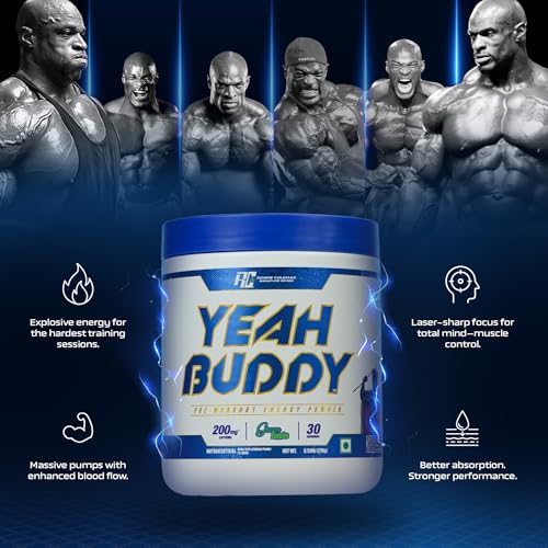 Image of Ronnie Coleman Signature Series Yeah Buddy Pre-Workout Powder, Green Apple (30 Servings, 270g / 0.59lbs) | Green Apple | 30 Servings (0.59lbs)