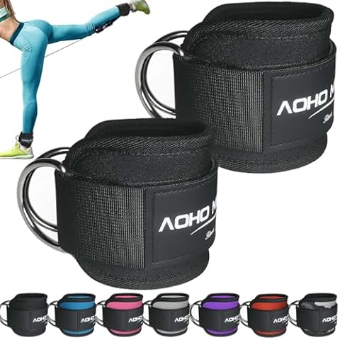 AOHO MOOON Ankle Strap for Cable Machine Attachments, gym accessories for women and men, neoprene ankle cuffs for glute kickback, leg Workouts ande Booty Hip Abductors Exercise Cover