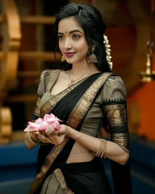 Image of VIMASASHI Women's Chiku Color Art Silk Semi-Stitched South Indian Lehenga Choli For Women