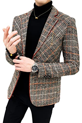 ＪＱＢＦＬジャケット メンズ テーラードジャケット フォーマル スーツ ビジネス カジュアル チェックジャケット 秋冬 アウター グレンチェック 紳士 おしゃれ コート (Gチェック)