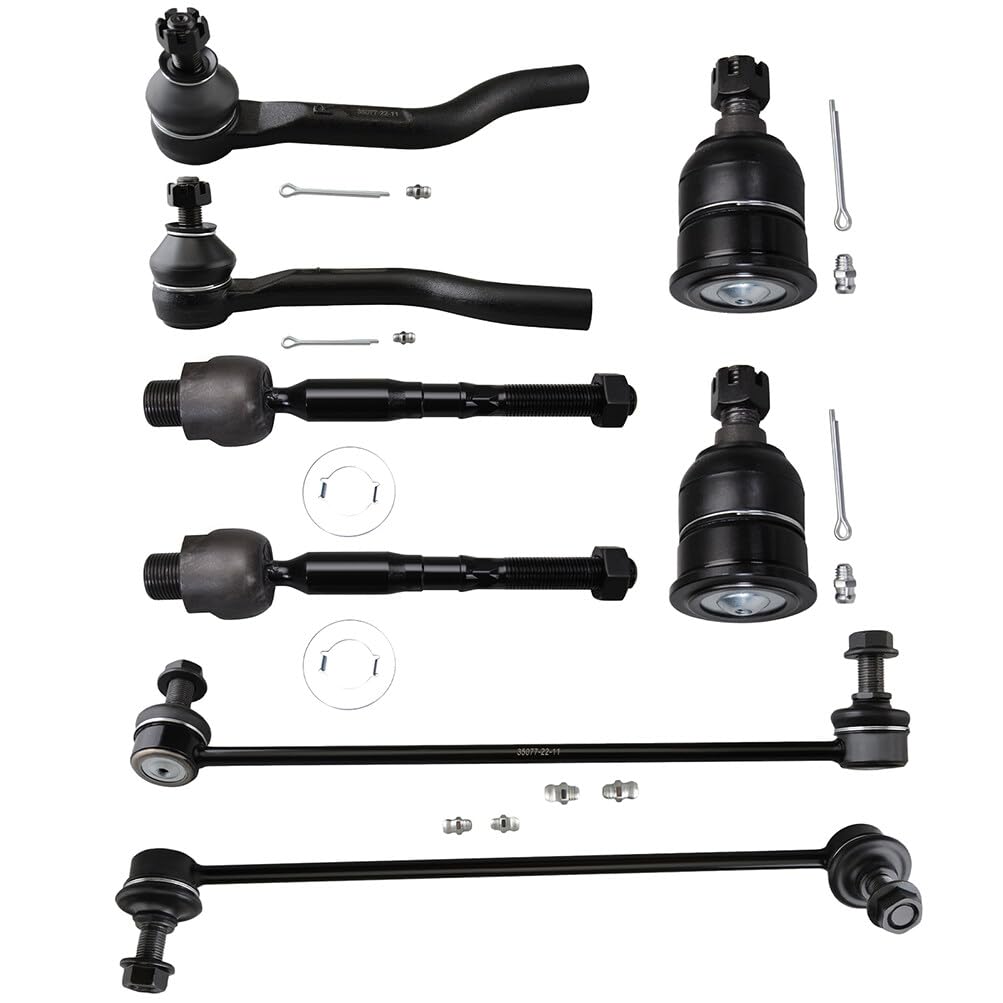 6Pcs Front Sway Bars Inner Outer Tie Rods for 2015 2016 2017