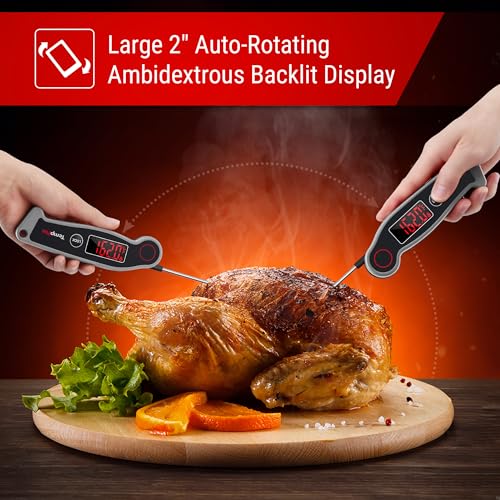 Image of TempPro TP19 Waterproof Digital Meat Thermometer for Grilling with Ambidextrous Backlit & Thermocouple Instant Read Kitchen Cooking Food Thermometer for Candy Water Grill Smoker (Previously ThermoPro)