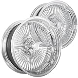 LA Wire Wheels | 22x8” | Standard/Reverse 150-Spoke Straight Lace | Includes 4 Knock Offs, 4 Adapters and Tool | 22 Inch Rims | Chrome Finish