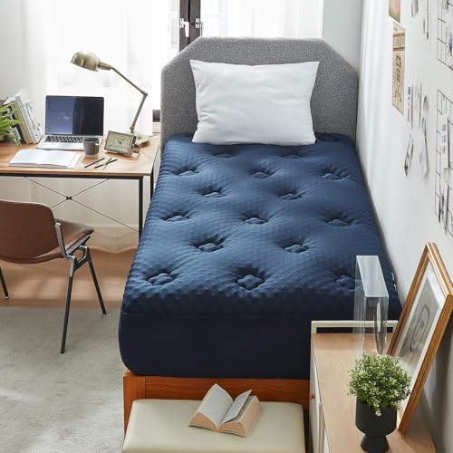 Image of Hansleep Twin Memory Foam Mattress Topper, Soft Pillow Top Mattress Pad