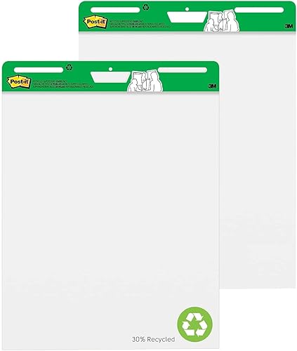 Miniatura 7 de Post-it 559RP Almohadilla de caballete autoadhesiva, 30 hojas, 25 pulgadas x 30 pulgadas, 2 almohadillasCT, blanco