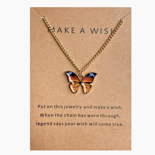 SHILPMART European American Retro Exquisite Easter Necklace Bohemian multi Colorful Butterfly Pendant Necklace for teen Girls women (B0CS3HZTDK) Amazon Price History, Amazon Price Tracker