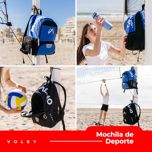 MONTALMO Rucksack für Basketball, Voley, Handball, mit Schuhfach und Ballfach, Sportrucksack für Jungen, Mädchen (Rot/Schwarz)