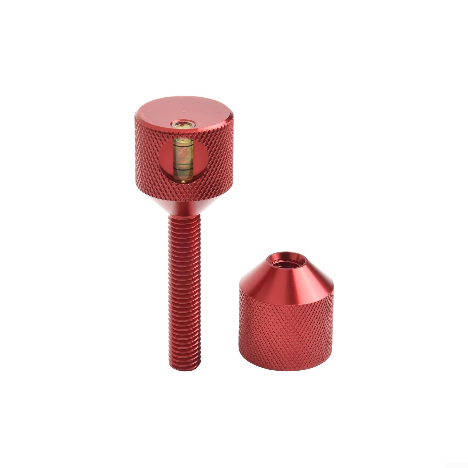Pin de alineación de brida para bridas de tubería, pin de dos agujeros con nivel integrado, juego de pines de ubicación de aluminio 6061 para bridas de 1-1/8 pulgadas, rojo/negro, grande 118 x 40 mm y