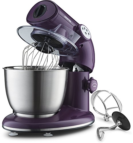 Gourmia EP600 6-Quart, Planetary Action Stand Mixer, with Stainless Steel Bowl Boysenberry- 650 Watts ETL rated 1000 Watts Maximum- Includes Free Recipe Book - 110V
