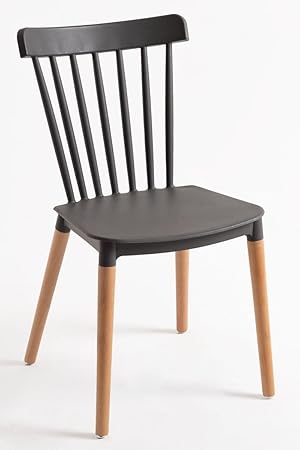 Regalos Miguel - Sillas Comedor - Silla Leka - Gris Oscuro