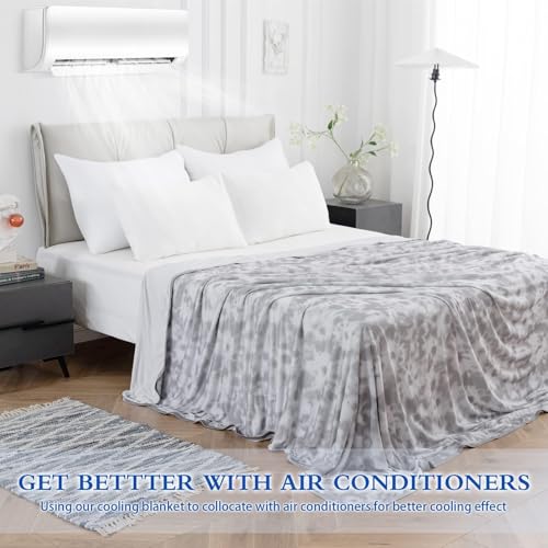 Image of CHOSHOME Cooling Blanket Queen Size, Double Sided Cold Effect Arc-Chill Q-Max>0.5 Cooling Blankets for Hot Sleepers and Night Sweats, Lightweight Cold Breathable Summer Blanket, 90 inch x 90 inch, Grey