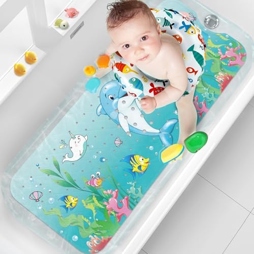 Amazon.com: Tubozadi Bathtub Mat Kids Baby Non Slip Shower Mat 40X16 ...