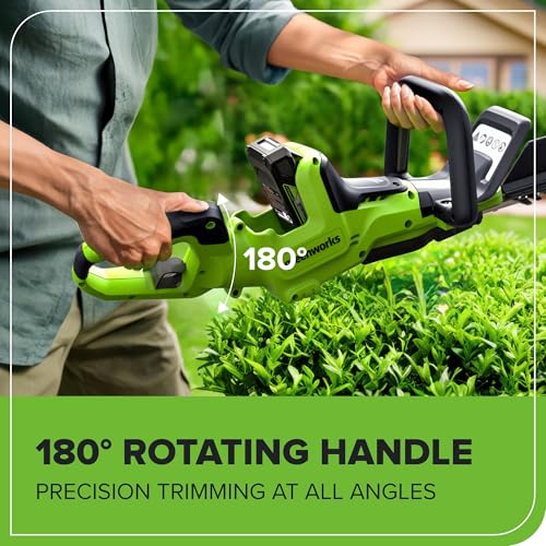 Image of Greenworks 24V 24 in Cordless Hedge Trimmer, Rotating Handle, Tool Only