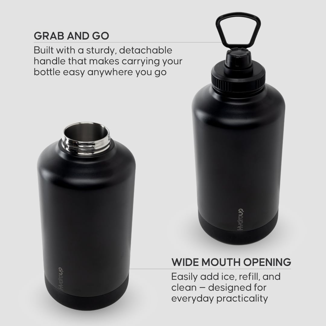 64oz Insulated Stainless Steel Water Jug – Large Leakproof Bottle with Twist Spout Lid, Foldable Handle & Silicone Base, BPA-Free - Image 2