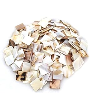 Tueascallk 300 Pcs of Natural Mother of Pearl Mosaic Tiles, for Home Decoration and Handmade Crafts, 0.8
