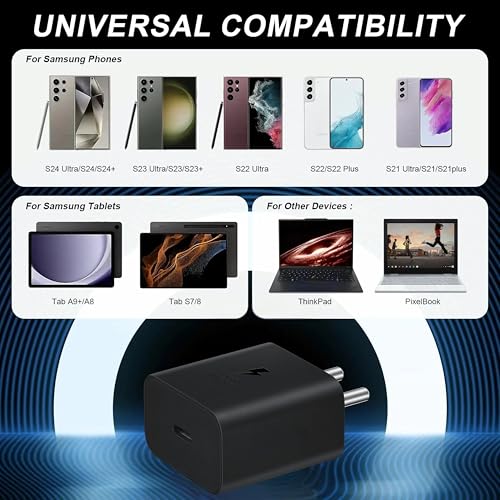 Image of 25W C-Type Super Fast Adapter (2025 Model) Compatible with Samsung Galaxy S /A /M /F /Z Series | Super Fast Charger Adapter for S24 /S23 / M05 /M06 /M16 /M35 /M56 / F15 /A15 /F06 /F34 /F14 /F54 / A35 /A55 /A56 (Black)