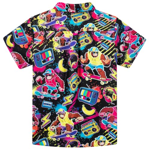 Image of uideazone Boys Novelty Print Short Sleeve Button Down Hawaiian Shirt 5-14Y