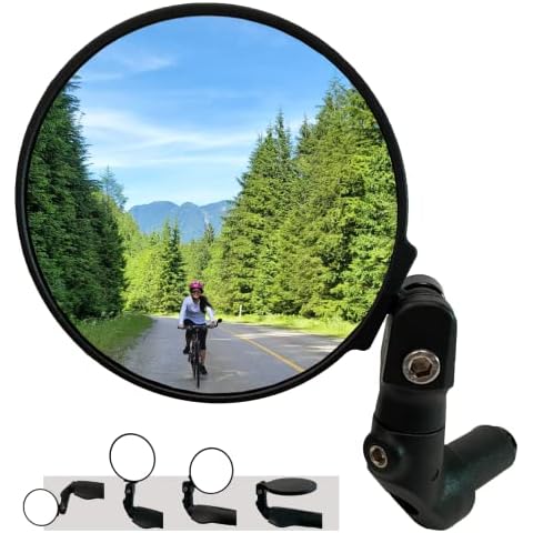 Hafny NEW Bar End E-Bike Mirror, Large Surface Handlebar Bike Mirror, HD Automotive Grade Glass Bicycle Mirror, Safe Blast-Resistance Cycling Mirror (HF-M958S-FR08) (Silver Glass) Cover