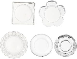 FOMIYES 5 Peças Copo De Cristal Para Arte Em Unhas Recipiente Transparente Esmalte Transparente Suporte Para Descanso De Unhas Arte Em Unhas Prato Dappen Prato De Mistura De Cor Líquida