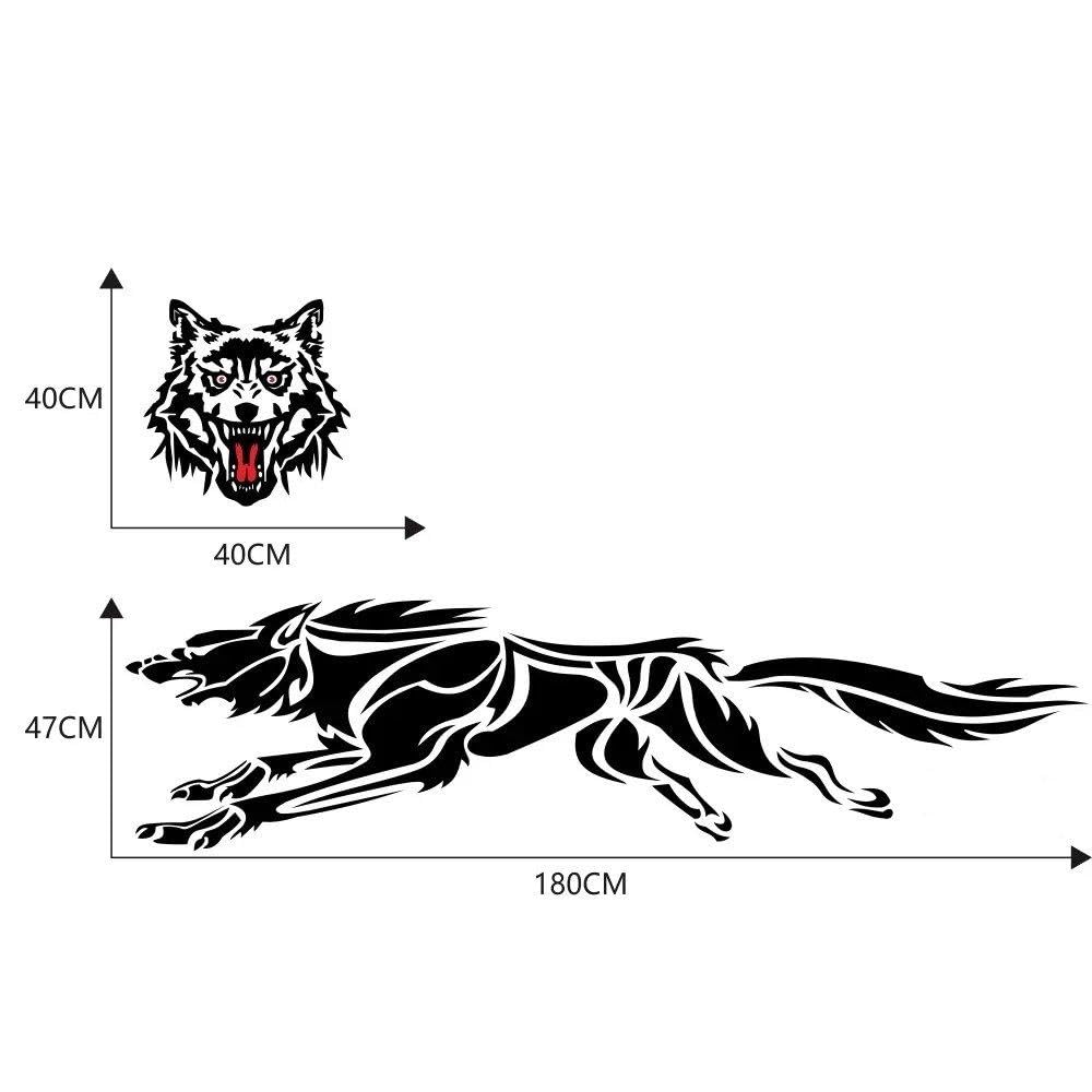Decalcomanie per Auto Adesivi per Auto Lupo Infuocato Decalcomania per Caccia Animale Vinile Adesivo per Auto Moto Universale(White)