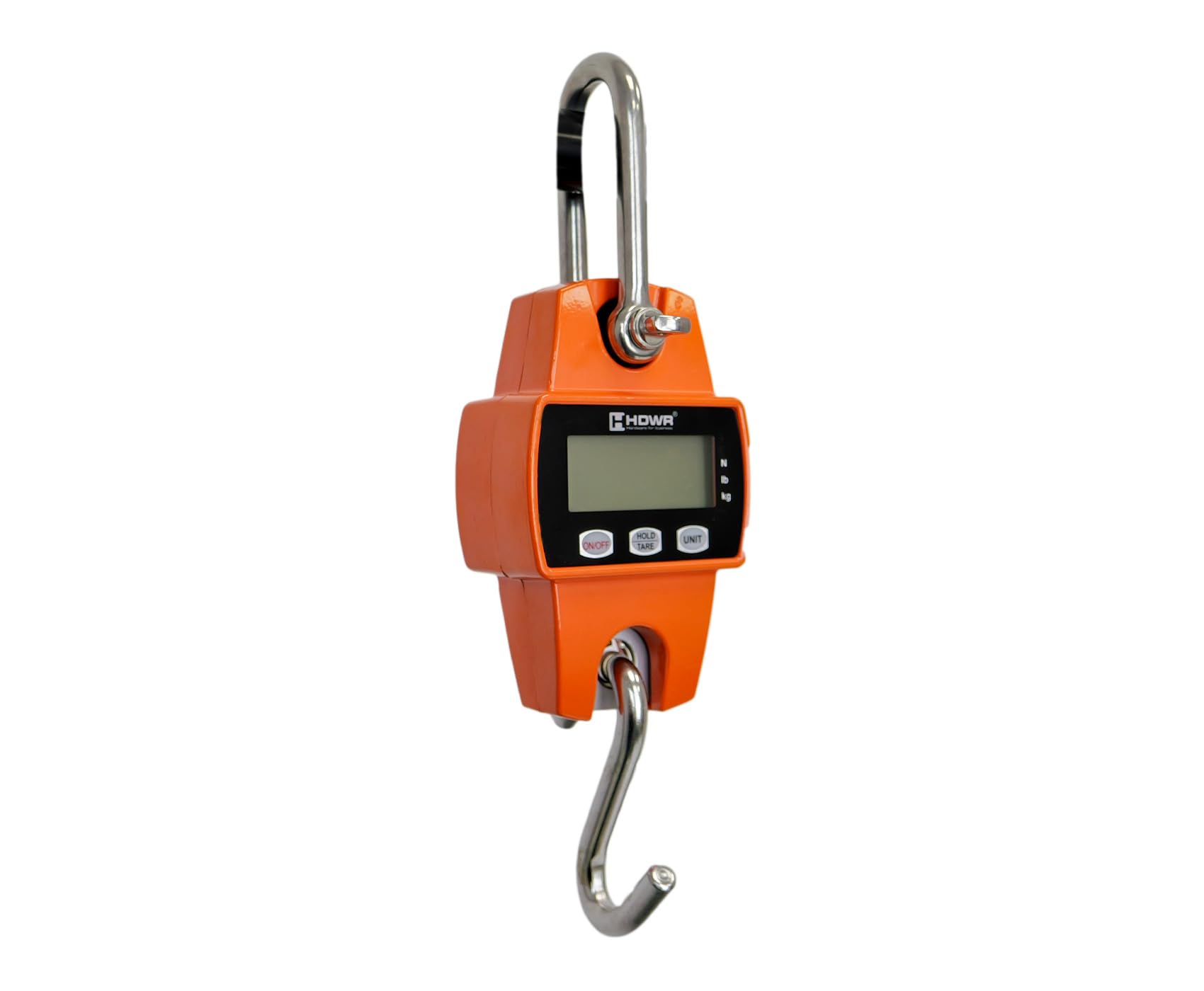 HDWR wagPRO-H300 Hakenwaage 300 kg, Hängewaage mit Tara, digital | Genauigkeit 50 g, Tara, 3x AA-Batterien, bis 150 Stunden Betrieb, Digitalanzeige