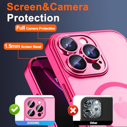 Image of for iPhone 15 Pro Max Case with Privacy Screen Protector, Hot Pink