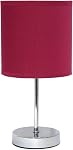 Simple Designs LT2007-BLK Mini Chrome Basic Table Lamp with Shade, Black
