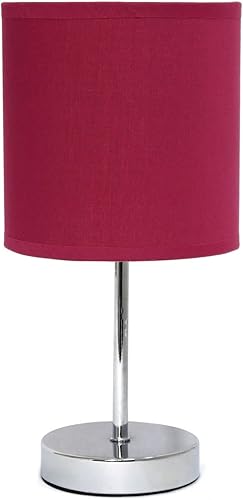 Miniatura 6 de Simple Designs - Mini lámpara de mesa básica cromada con pantalla de tela