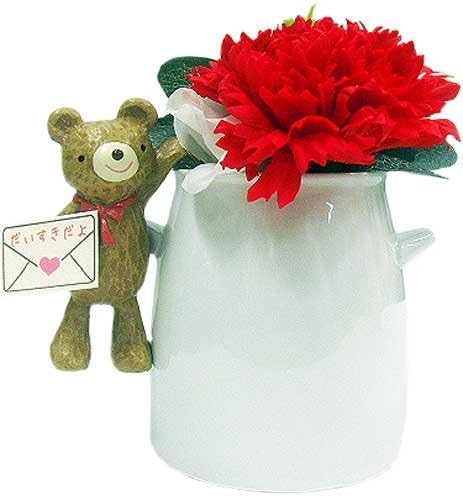 Amazon ソープフラワー 石鹸のお花 フラワーソープ 動物アレンジ クマさん ギフトパッケージ入り フラワーアレンジメント オンライン通販