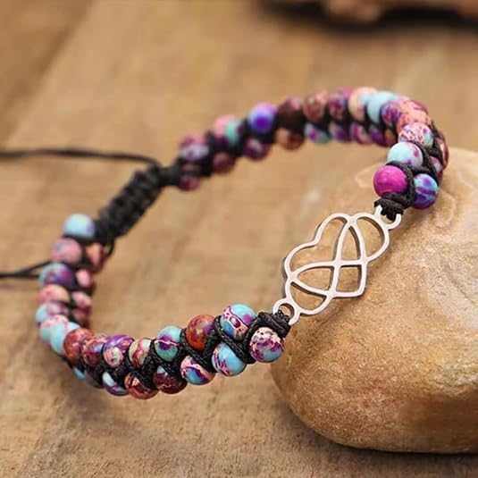 for Daughter for You are Always in Mine Beads“ Bracelet, Natural Emperor Jasper Stone Beaded Wrap Bracelet Duoble Layer for Mind Peace,Bracelet for Daughter (Daughter-Beautiful) - Image 3