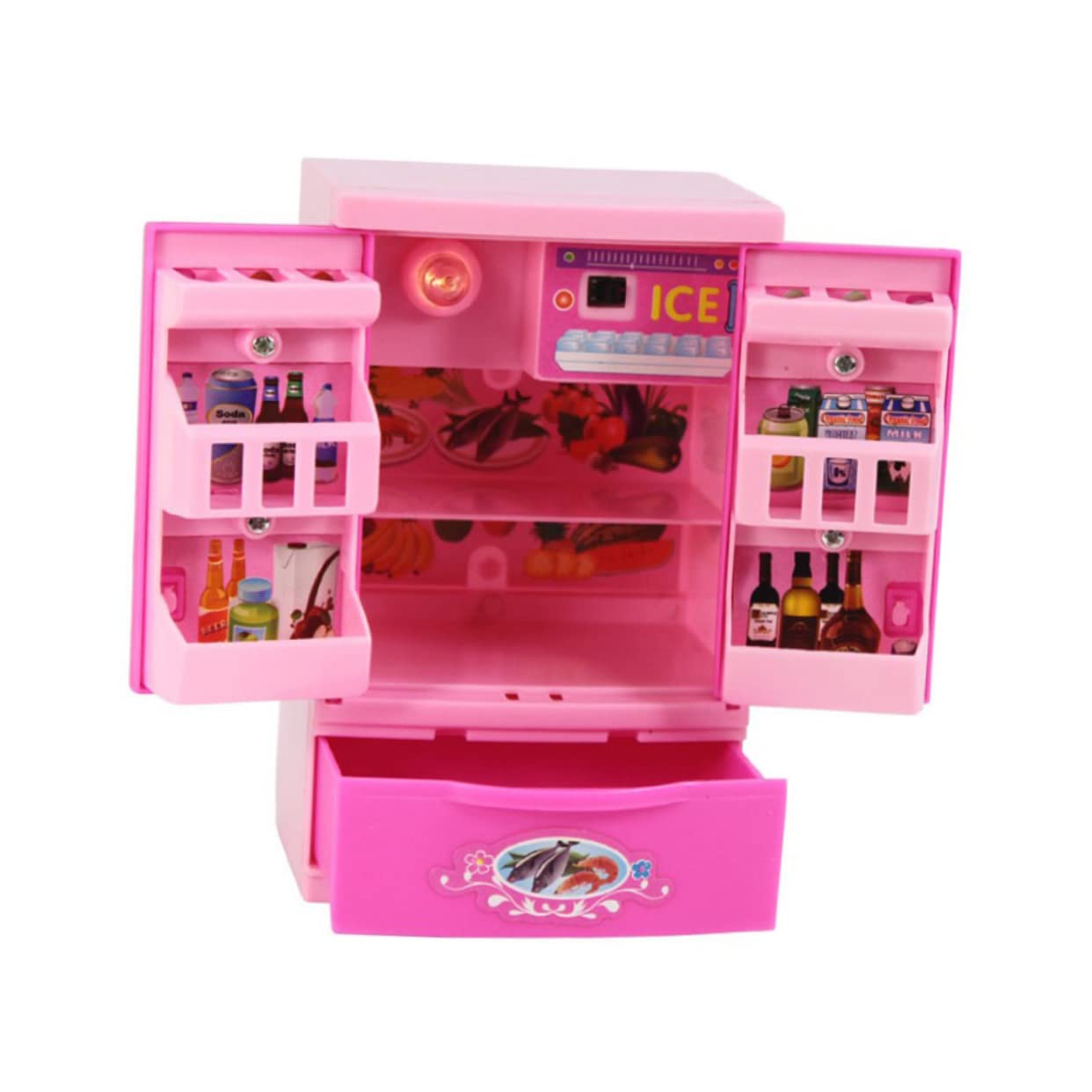 Abaodam Child-Friendly Toy Refrigerator Play House Toys Simulation Stimulate Kids' Creativity Safe Plastic 5.9 x 3.3 x 0.6inch