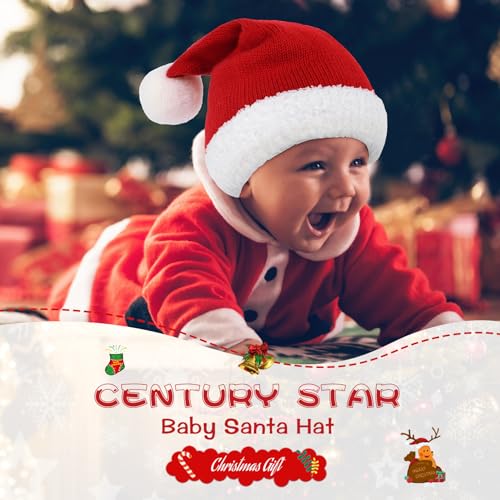 Century Star Baby Santa Hat Knit Baby Christmas Hat Infant Toddler Girl Xmas Beanie Hats Winter Kids Santa Claus Hat3