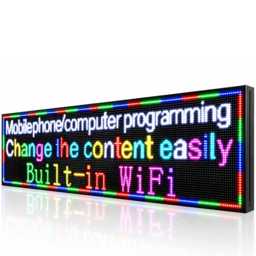 Image of P10(115 inch*20 inch) Outdoor Programmable Scrolling Led Sign Custom Digital Business Display Screen Full Color Advertising Light Wifi Control
