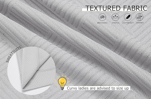 Ekouaer Lounge Sets for Women Textured 2 Piece Shorts Set Cozy Summer Outfits Casual Loungewear Short Sleeve Sweatsuits3