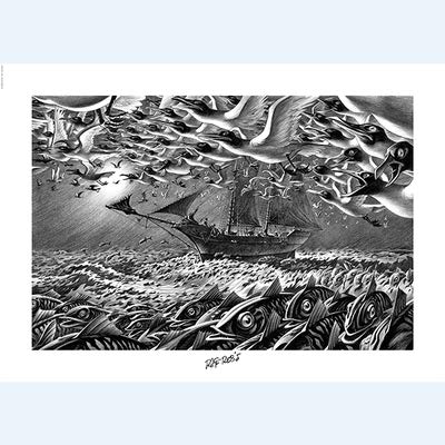 Riff Reb's La Mer N°3 estampe de collection signée en édition limitée