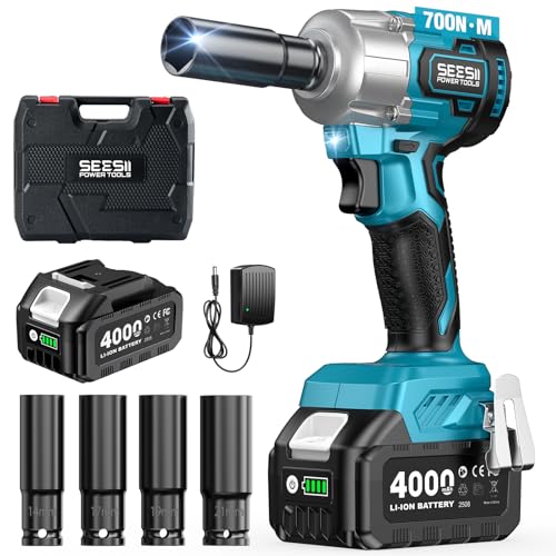 【2025新型】SEESII 電動インパクトレンチ タイヤ交換 700N・m 強力...