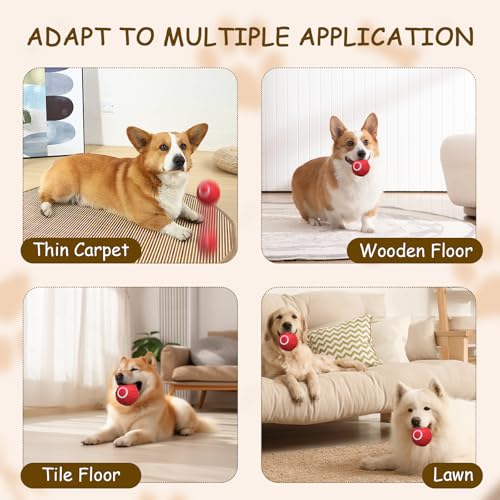 Magic Ball Hund, Interaktiver Spielball für Hunde, Magic Ball für Hunde, Smart Hundeball Elektrisch, 2 Interaktiven Modi, Wiederaufladbar Über USB, für Welpen, Klein und Mittel (Rot)