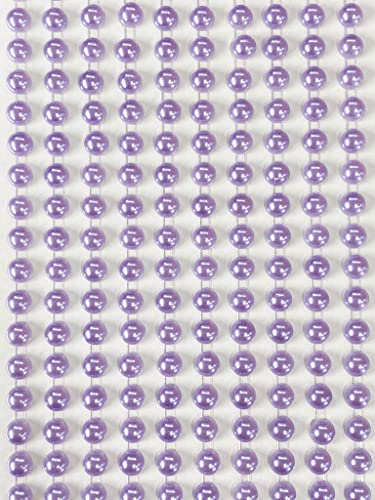 Syntego 400 perles autocollantes de 6 mm, petites perles rondes à coller sur des perles adhésives, embellissement (lilas)